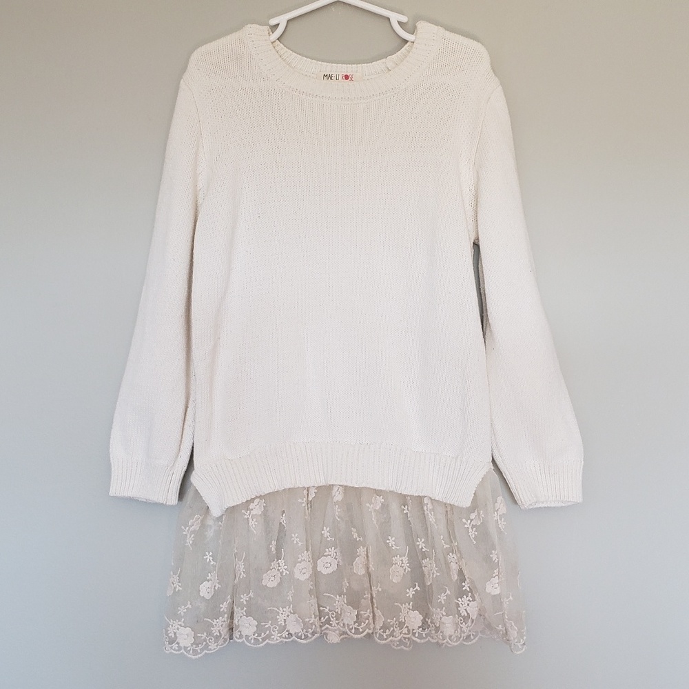 Mae Li Rose size 6x, White Sweater Dress